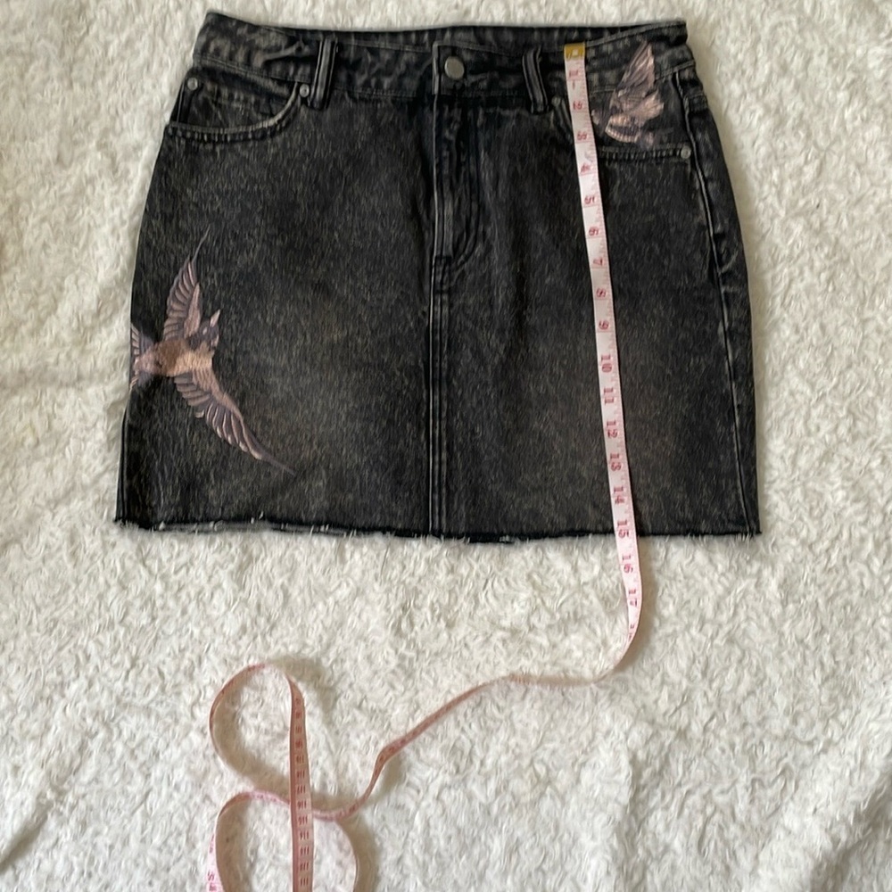 All Saints Charcoal Distressed Mini Skirt - Picture 2 of 11